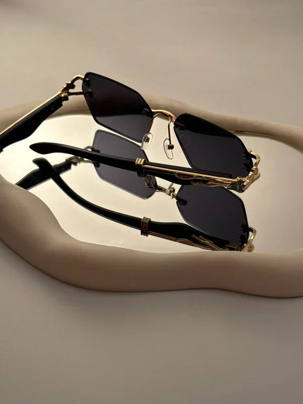 Men's Vintage Fashion Glasses with -Glare & Wood Grain Frame