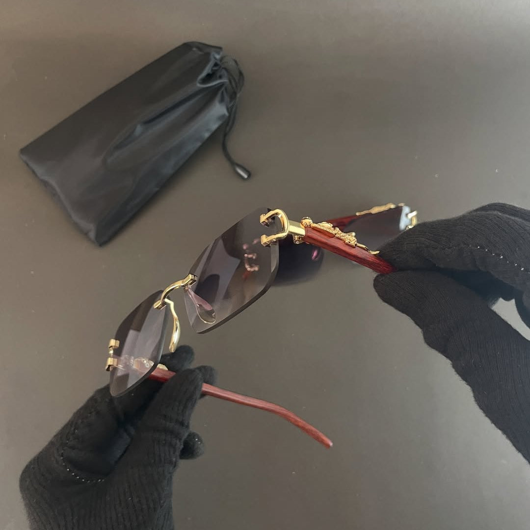 Hexa Bracelet + Leopard Rimless Glasses + Greek Ring