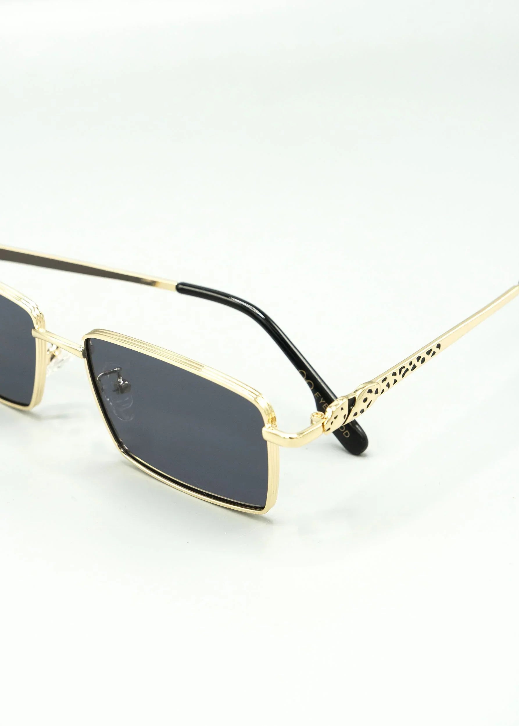 Textured Metal Square Frame Fashion Glasses